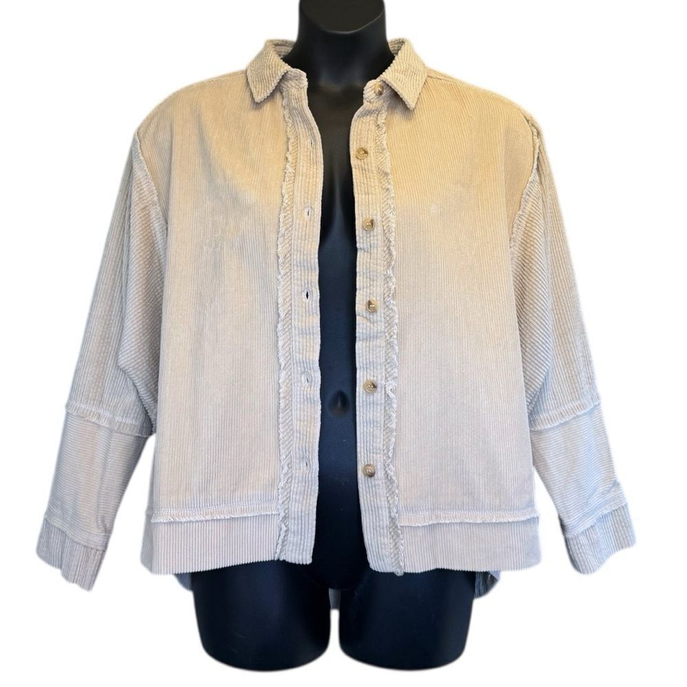Oversized Corduroy Cream White Shacket Layering Jacket Size Large NWT - AEMI+CO - Picture 12 of 14